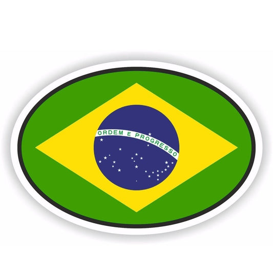 12.6CM*7.7CM Car Accessories Brazil Flag Decal  Bike Car Sticker 6-1570