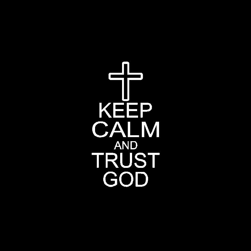 6.9CM*12.7CM KEEP CALM AND TRUST GOD JESUS RELIGION CROSS Vinyl Car Motorcycle Sticker Decals Black/Silver C13-000188