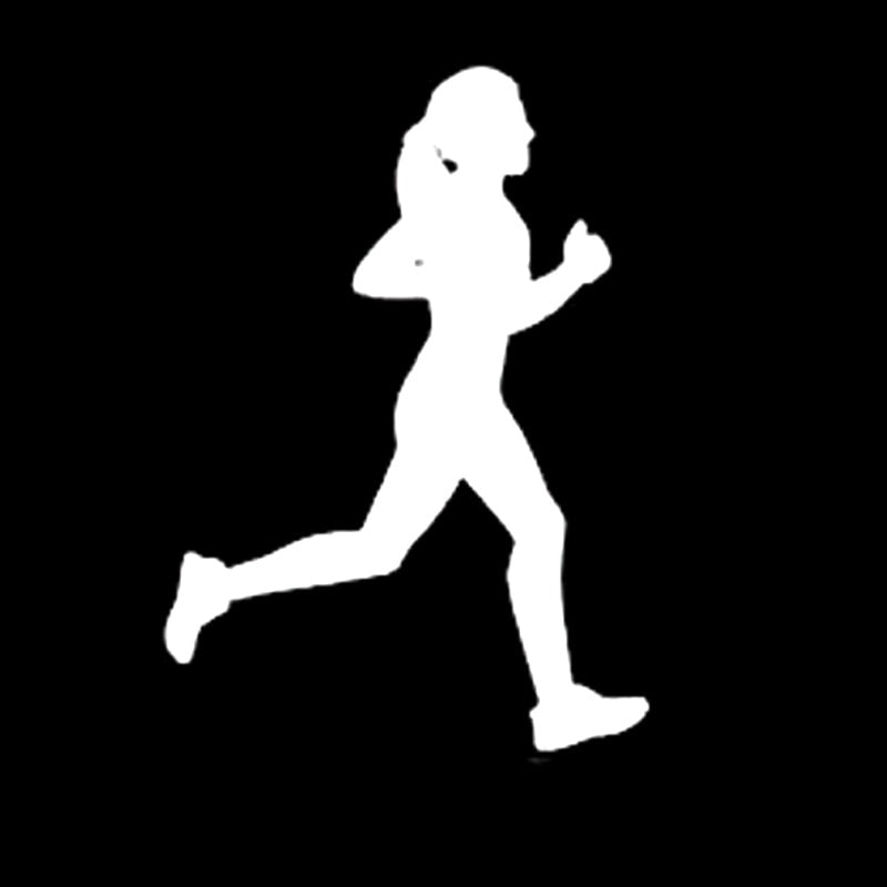 10.6CM*15CM Fashion Run Girl Silhouette Vinyl Car Sticker Black/Silver S9-0317