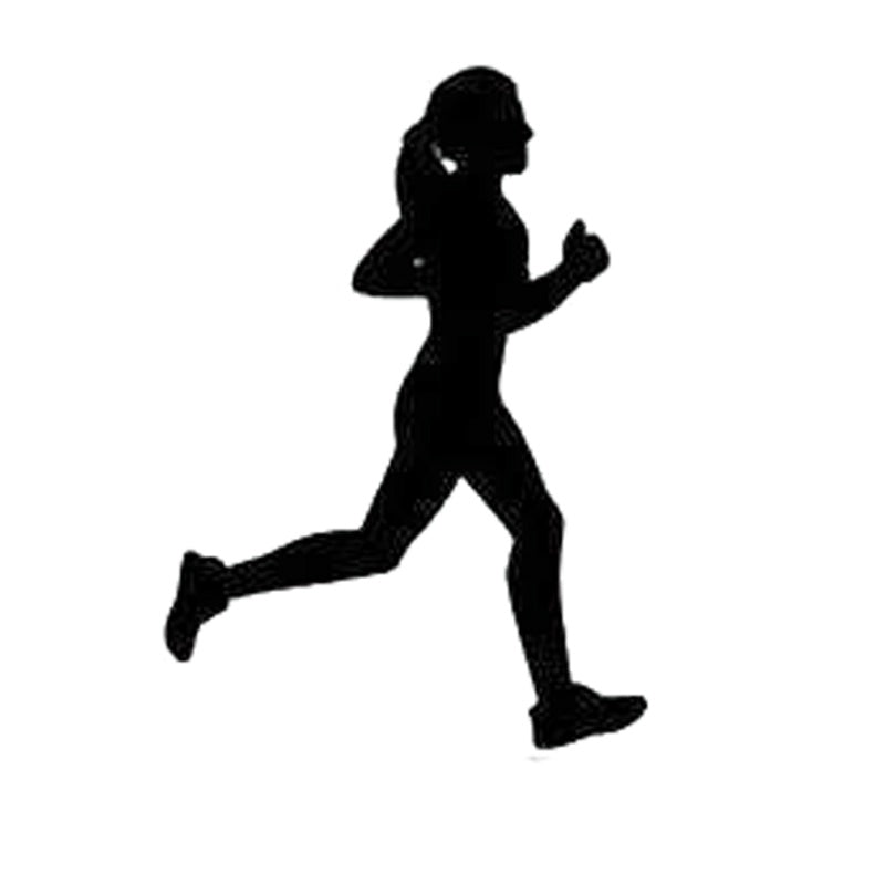 10.6CM*15CM Fashion Run Girl Silhouette Vinyl Car Sticker Black/Silver S9-0317