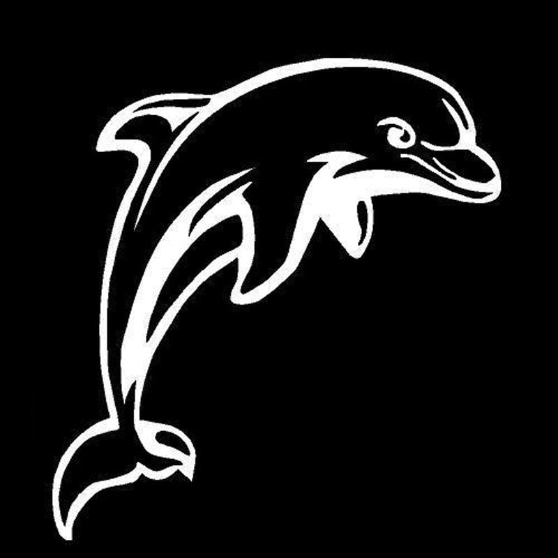 13.3*14.3CM Dolphin Cute Cartoon Animal Vinyl Decal Car Styling Funny Personality Stickers Black/Sliver C6-1224