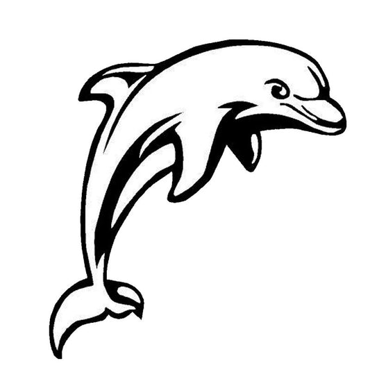 13.3*14.3CM Dolphin Cute Cartoon Animal Vinyl Decal Car Styling Funny Personality Stickers Black/Sliver C6-1224