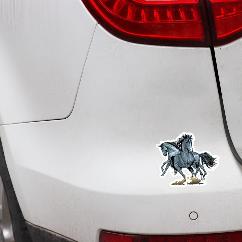 16CM*13.8CM Personalized Animal Two Horses  Waterproof Decal Car Sticker Decoration 5-0796