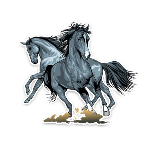 16CM*13.8CM Personalized Animal Two Horses  Waterproof Decal Car Sticker Decoration 5-0796