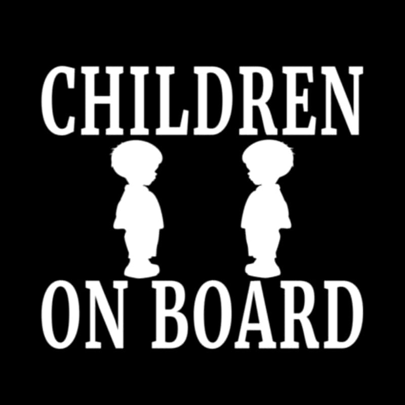 12.7CM*12.7CM CHILDREN ON BOARD Boy Vinyl Decal Family Baby Child Safety Car Truck Black/Silver C10-00125
