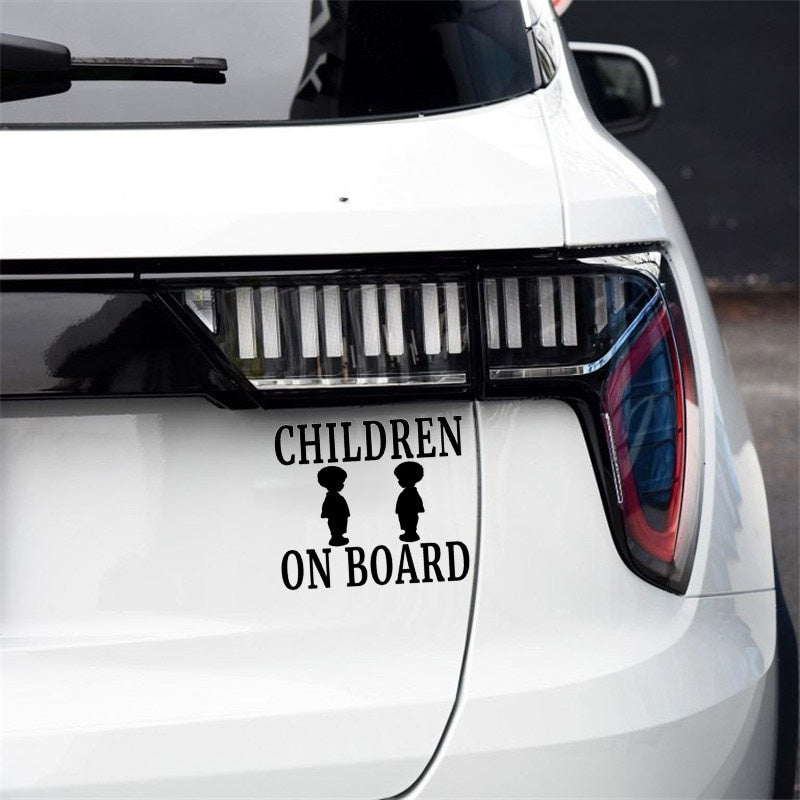 12.7CM*12.7CM CHILDREN ON BOARD Boy Vinyl Decal Family Baby Child Safety Car Truck Black/Silver C10-00125