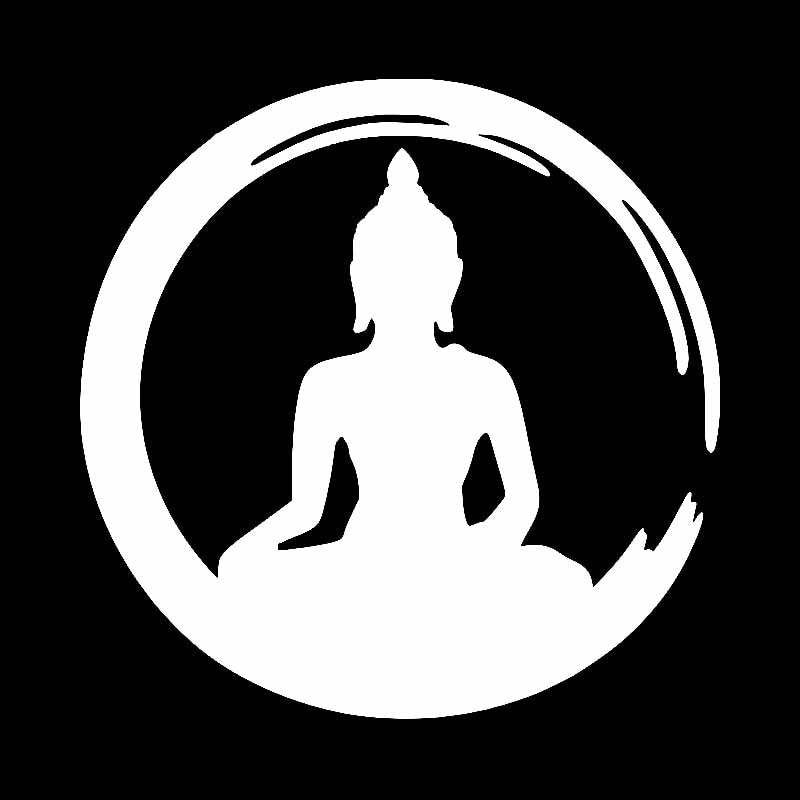 13CM*13CM Buddha Vinyl Decal Car Sticker Sangha Buddhism Black/Silver C3-1494
