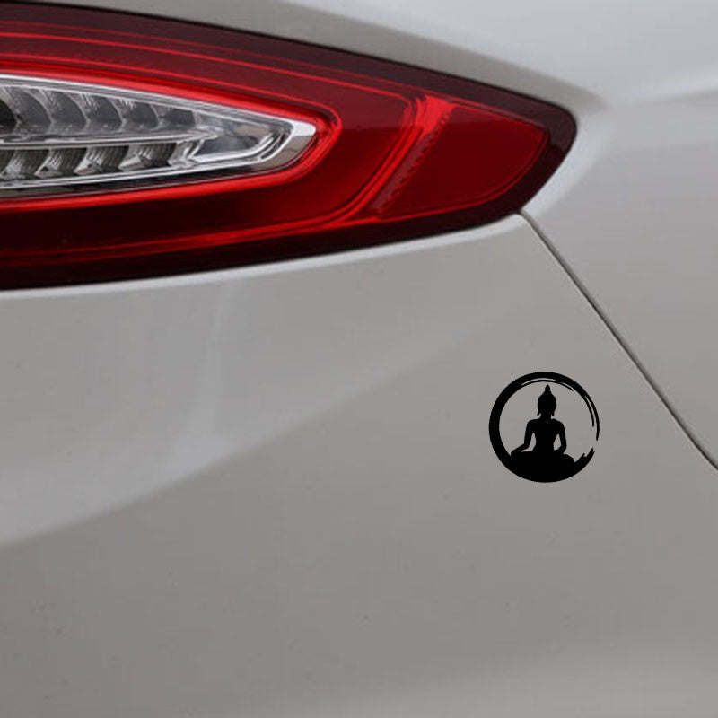 13CM*13CM Buddha Vinyl Decal Car Sticker Sangha Buddhism Black/Silver C3-1494