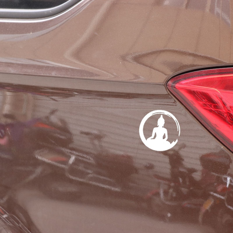 13CM*13CM Buddha Vinyl Decal Car Sticker Sangha Buddhism Black/Silver C3-1494