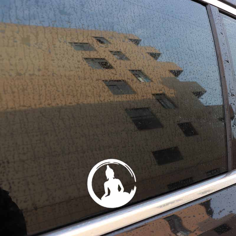 13CM*13CM Buddha Vinyl Decal Car Sticker Sangha Buddhism Black/Silver C3-1494