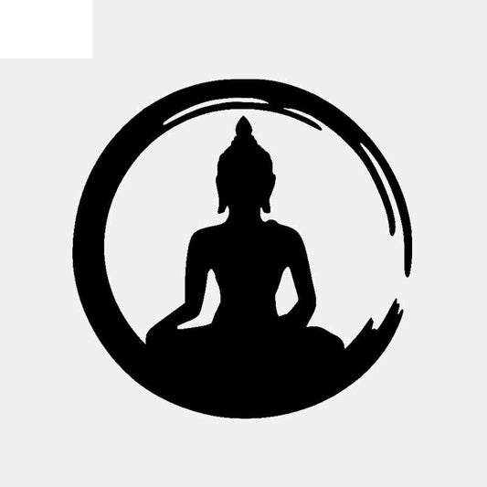 13CM*13CM Buddha Vinyl Decal Car Sticker Sangha Buddhism Black/Silver C3-1494