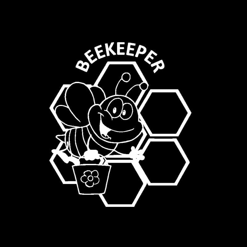 15.2CM*17.7CM Beekeeper Bees Beekeeping Vinyl Decal Car Sticker Truck Farmer Cute Black/Silver C19-0076