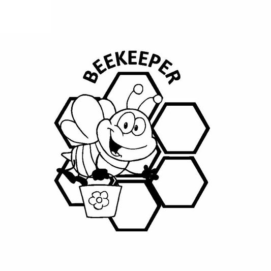 15.2CM*17.7CM Beekeeper Bees Beekeeping Vinyl Decal Car Sticker Truck Farmer Cute Black/Silver C19-0076