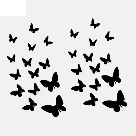 16CM*13CM Butterflies Decal Vinyl Art Decoration Small Butterfly Car Stickers Black/Silver C24-0306