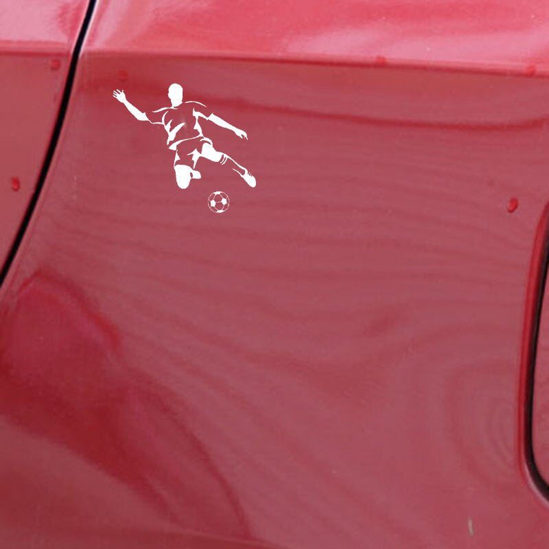 15.2CM*13CM Football Soccer Player Vinyl Decal Car Sticker Black/Silver C3-1693