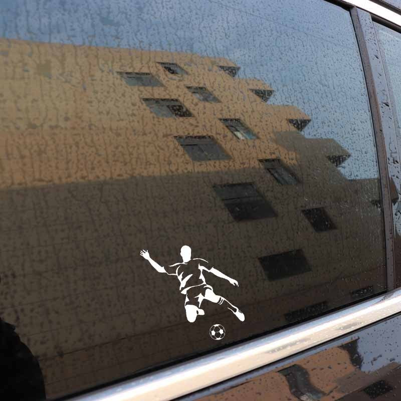 15.2CM*13CM Football Soccer Player Vinyl Decal Car Sticker Black/Silver C3-1693