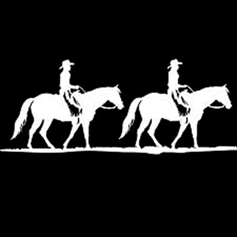 16.1cm*6.5cm Gone Horse Ridding Cowboy Cowgirl Car Sticker And Decals Motorcycle Car Styling Accessories Black/Sliver S6-2769