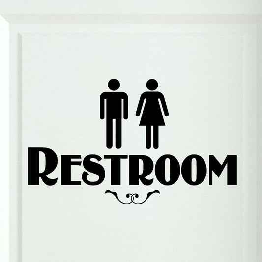 Funny Restroom vinyl Sticker door Bathroom Sign Men Women Stylish Home Decoration Accessories Wall Sticker A2191