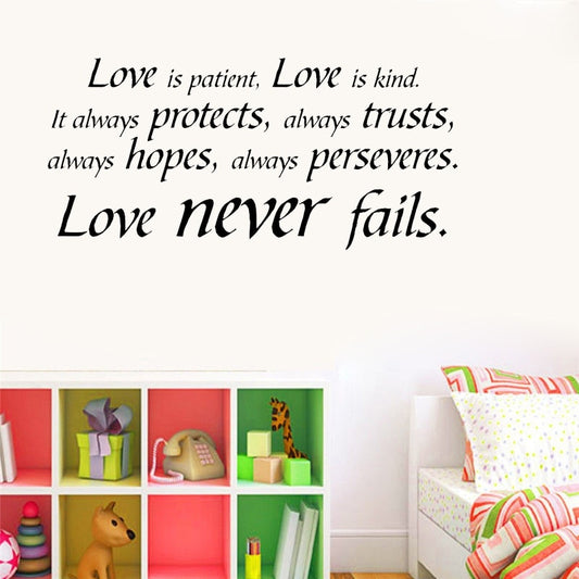 New Hot 55.8CM*26CM Love Wall Decal Sticker Word Quote Scripture Art Decor PVC  Wall Sticker W1-017