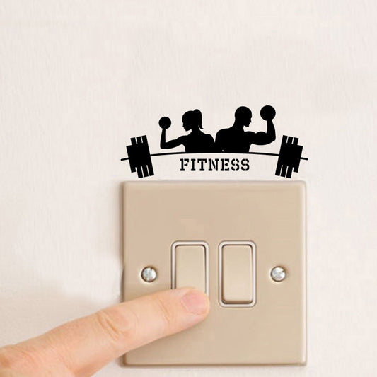 Fitness Sport Exercises Wall Sticker Gym Home Room Vinyl Switch Sticker A2007