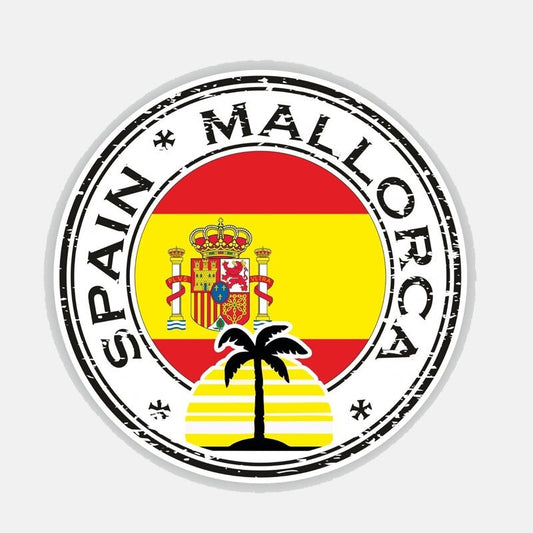 13.7CM*13.7CM Spain Mallorca Helmet Motorcycle Window Car Sticker Decal 6-2696