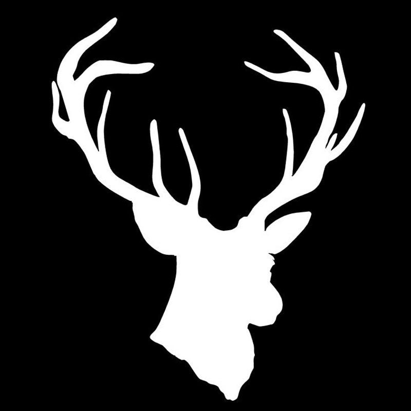 New Brand 13.5*16.5CM  Cool Deer Head Vinyl Car Styling Creative Hunting Car Sticker And Decals Black/Silver C9-1838