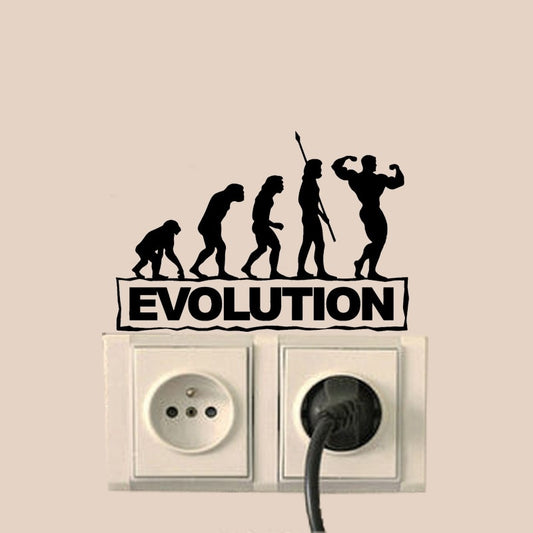 Gym Sports Wall Decal Bodybuilding Fitness Evolution Creative Home Decoration Accessories Switch Sticker A2180