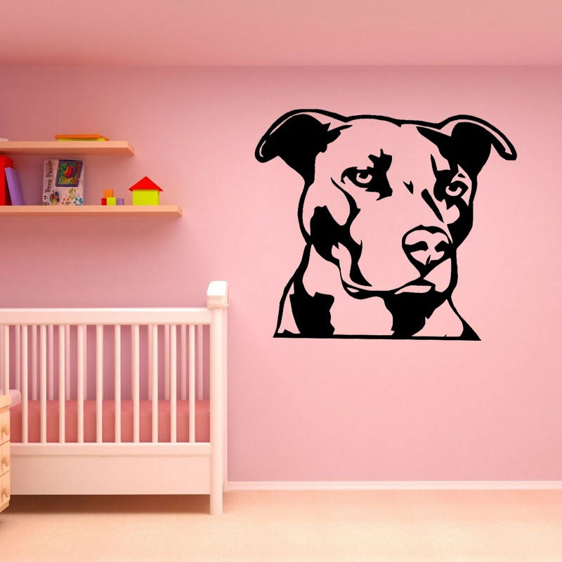 2020 NEW 55CM*48.4CM Funny Pitbull Dog For Bedroom Wall Sticker PVC Decal Decoration W3-471