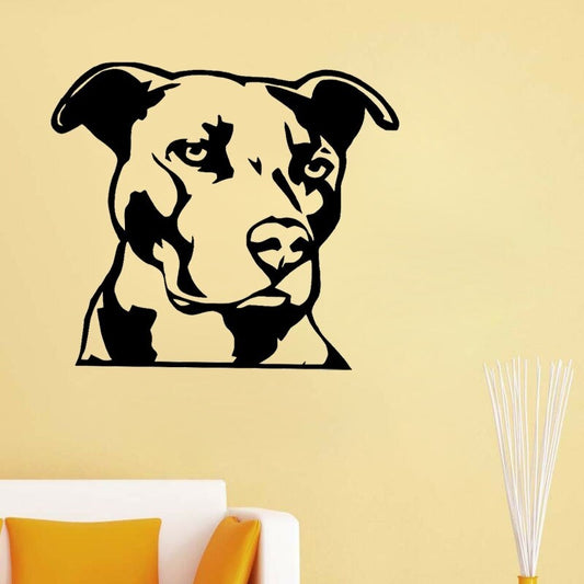 2020 NEW 55CM*48.4CM Funny Pitbull Dog For Bedroom Wall Sticker PVC Decal Decoration W3-471