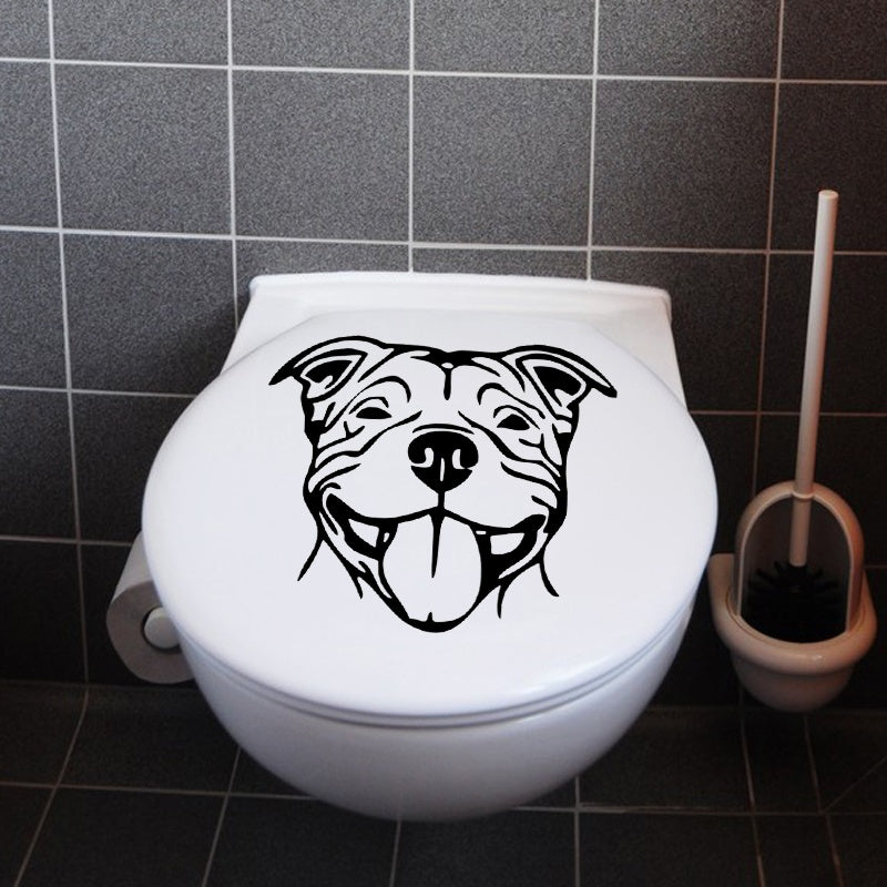 22.6X19.1CM Staffy Staffordshire Bull Terrier Staffie Dog Toilet Decal Wall Sticker Home Decor T5-1417