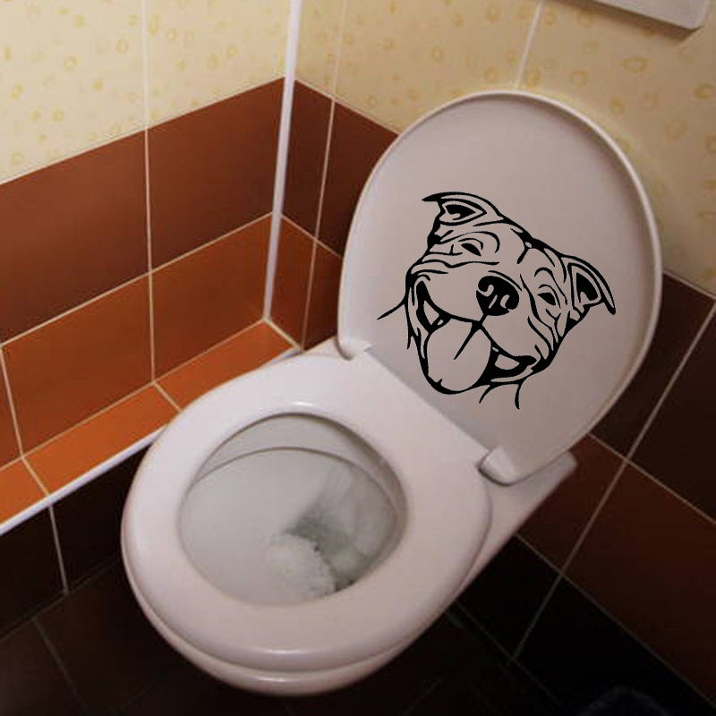 22.6X19.1CM Staffy Staffordshire Bull Terrier Staffie Dog Toilet Decal Wall Sticker Home Decor T5-1417
