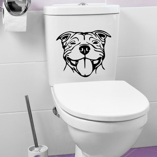 22.6X19.1CM Staffy Staffordshire Bull Terrier Staffie Dog Toilet Decal Wall Sticker Home Decor T5-1417