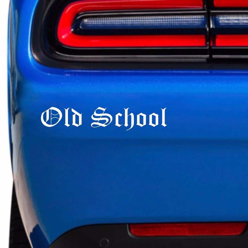 New Hot 16CM*3.1CM OLD SCHOOL Funny Caravan Vinyl Decal Car Sticker Black Silver C10-01085