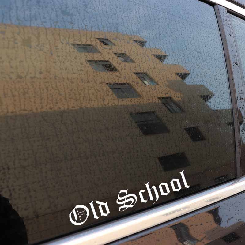 New Hot 16CM*3.1CM OLD SCHOOL Funny Caravan Vinyl Decal Car Sticker Black Silver C10-01085