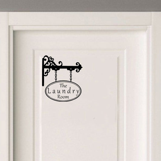Laundry Room  Vinyl Door Sticker Creative Home Decoration Quote Wall Sticker