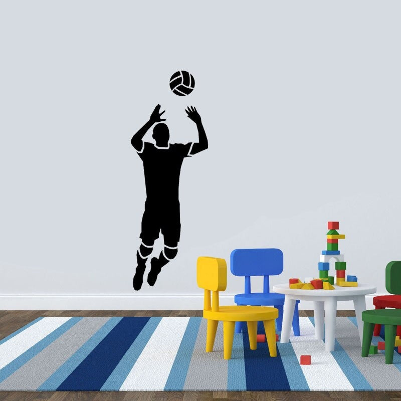 2020 NEW 22.3CM*63CM  Wall Sticker Volleyball Player Girl Beach Decor Sitting Room The Bedroom PVC Personalized W2-125