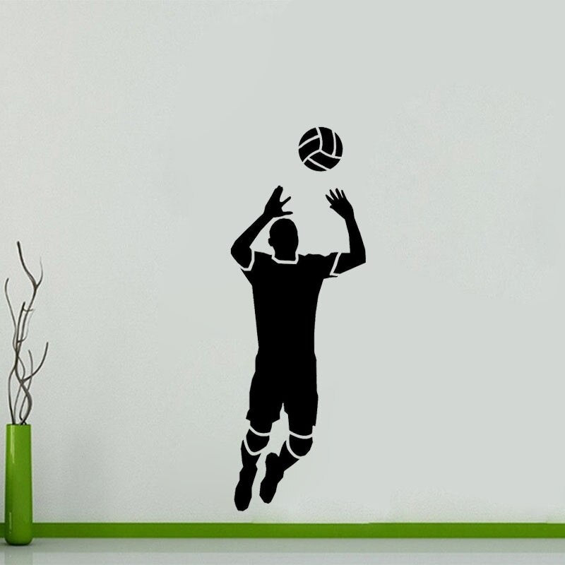2020 NEW 22.3CM*63CM  Wall Sticker Volleyball Player Girl Beach Decor Sitting Room The Bedroom PVC Personalized W2-125