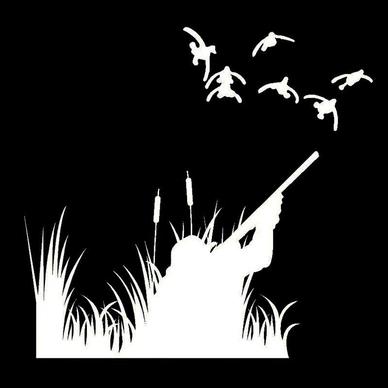 Hot 16cm*15.3cm Hunting Duck Outdoors Vinyl Decal Accessories Interesting Car-styling Car Sticker Black Silver S6-2717