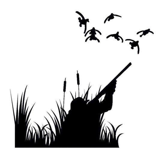 Hot 16cm*15.3cm Hunting Duck Outdoors Vinyl Decal Accessories Interesting Car-styling Car Sticker Black Silver S6-2717