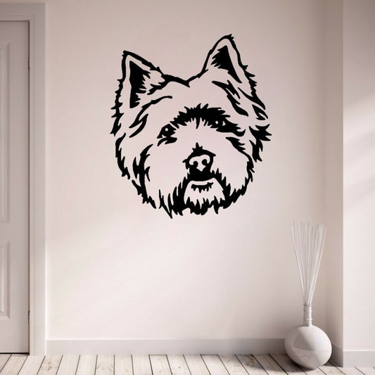 New Fashion 52.2CM*60CM Funny Animal Dog Head High Quality Decals Wall Sticker PVC Decoration W3-126