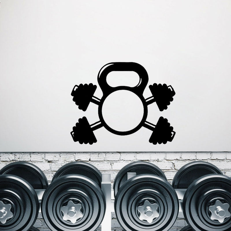 New Hot 51CM*39.8CM  Fitness Dumbbell Fitness Decor PVC Wall Sticker Sitting Room The Bedroom W2-658