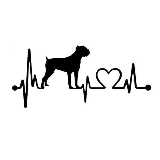 Fashion 17.8*8CM Cane Corso Heartbeat Car Styling Funny Decorative Sticker Decal Black/Silver C6-1133