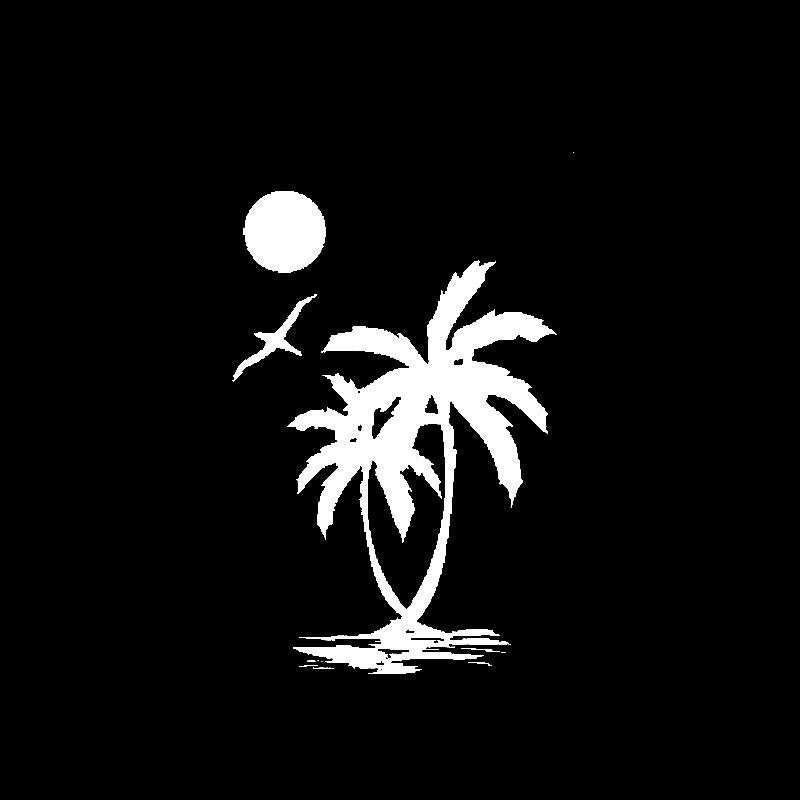 New Brand 9.8CM*14.6CM Interesting Sun Palm Tree Beach Original Delicate Nice Vinyl Decal Car Sticker Black/Silver C19-1553