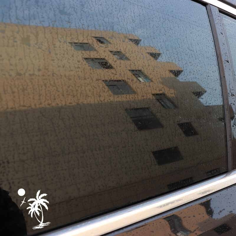 New Brand 9.8CM*14.6CM Interesting Sun Palm Tree Beach Original Delicate Nice Vinyl Decal Car Sticker Black/Silver C19-1553