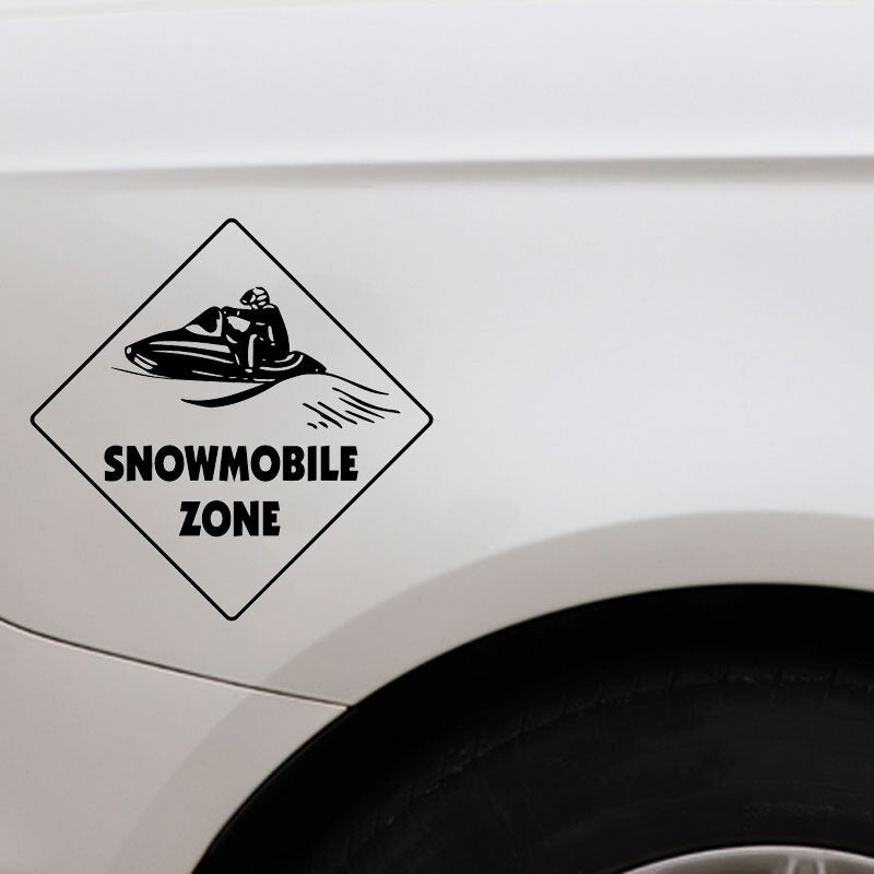 New Brand 15.6CM*15.6CM Snowmobile Crossing Decal Zone Creative Car Sticker Decals Bumper Decoration Accessories C31-0509