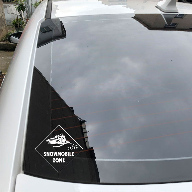 New Brand 15.6CM*15.6CM Snowmobile Crossing Decal Zone Creative Car Sticker Decals Bumper Decoration Accessories C31-0509