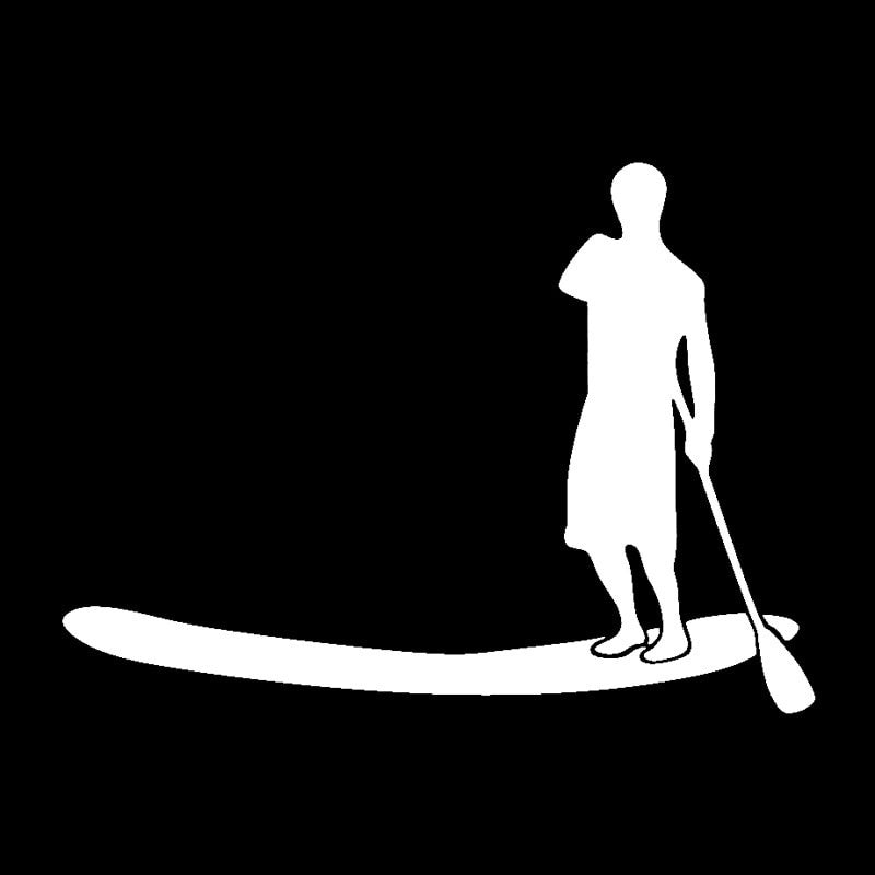 New Hot 15cm*11.1cm Stand Up Paddle Board Stickers Decoration Decal Black/Silver S3-5558