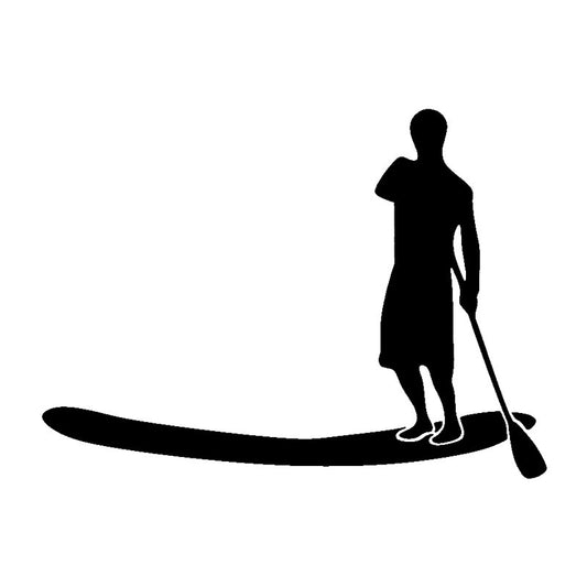 New Hot 15cm*11.1cm Stand Up Paddle Board Stickers Decoration Decal Black/Silver S3-5558
