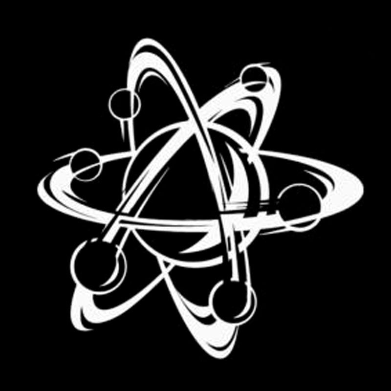 New Hot 15.8cm*15cm Atom Science  Decor Car Sticker Vinyl Car Styling Black/Silver S3-6184