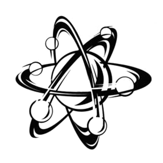 New Hot 15.8cm*15cm Atom Science  Decor Car Sticker Vinyl Car Styling Black/Silver S3-6184